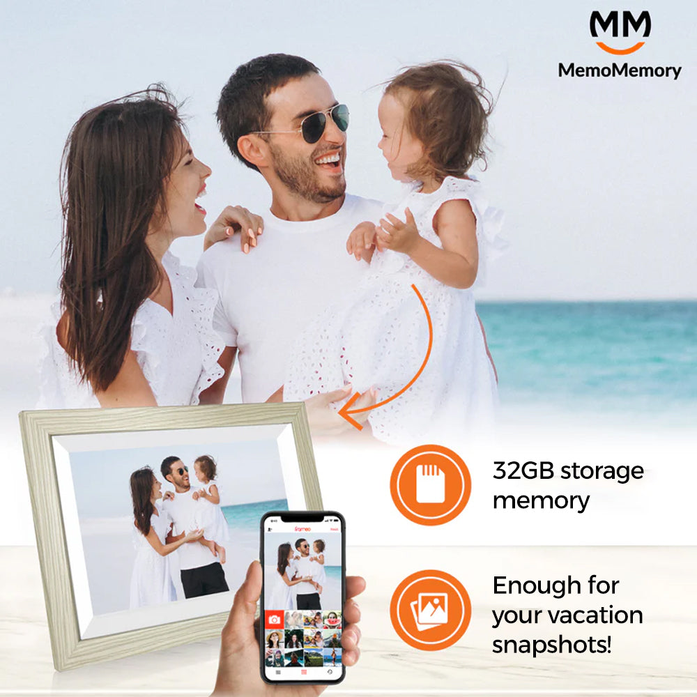 MemoMemory - Slimme Digitale Fotolijst met WiFi - Beige
